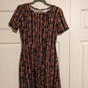 LuLaRoe black and orange dress